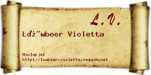 Löwbeer Violetta névjegykártya